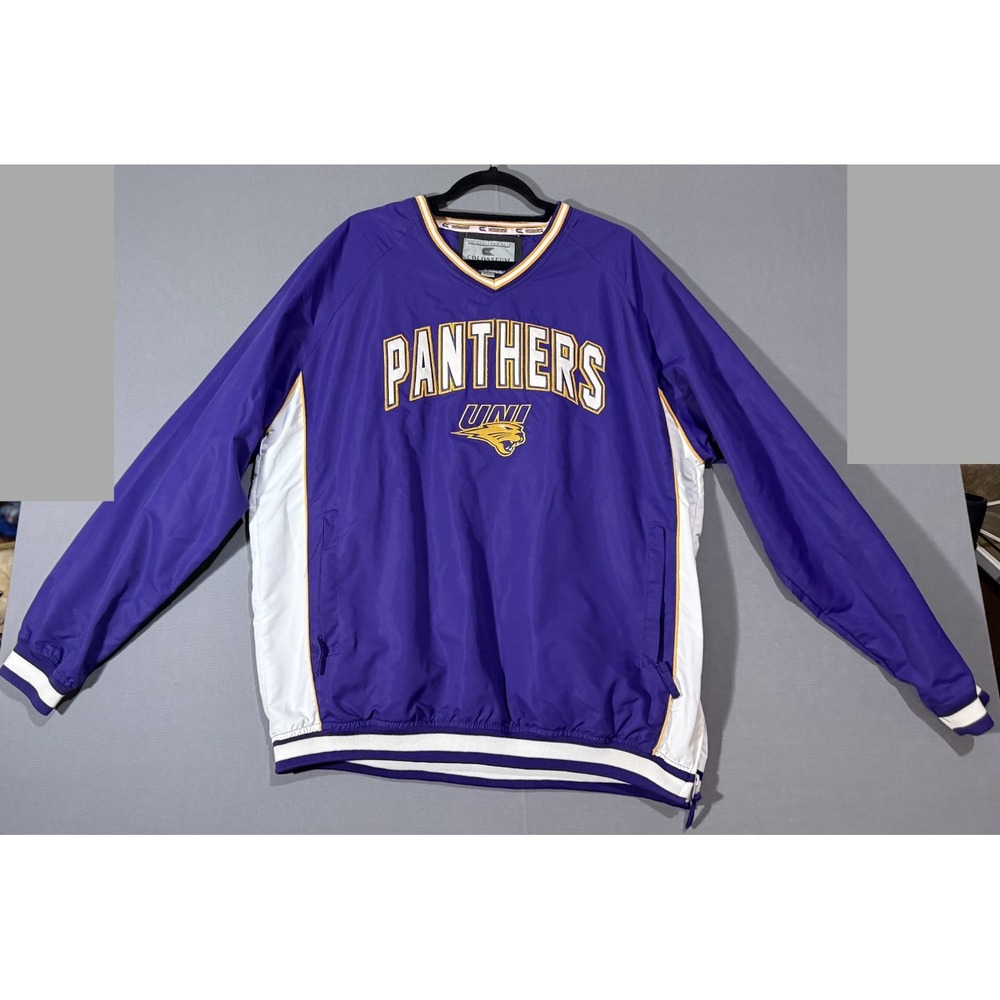 UNI Northern Iowa Colosseum Athletics VNeck Vented Mesh Lined Windbreaker Mens L